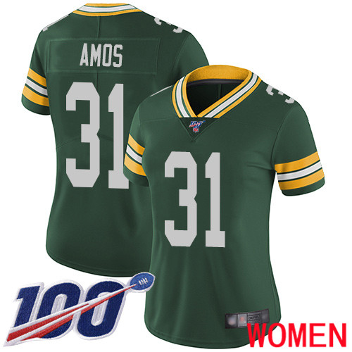 Green Bay Packers Limited Green Women #31 Amos Adrian Home Jersey Nike NFL 100th Season Vapor Untouchable->women nfl jersey->Women Jersey